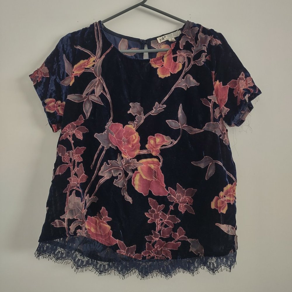 Jolt Blue Velvet Top